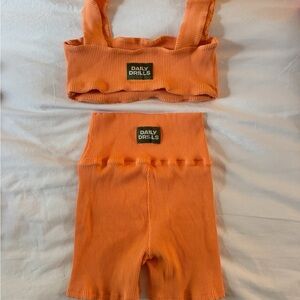Daily Drills Orange Bike Shorts Set